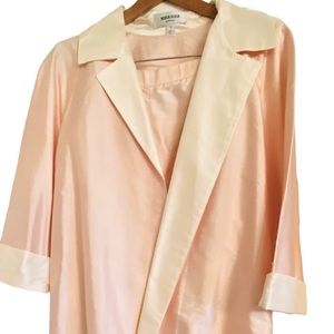 Nira Nira New York 100% dupoini silk tunic pant set.SizeS. Petal pink and Ivory.